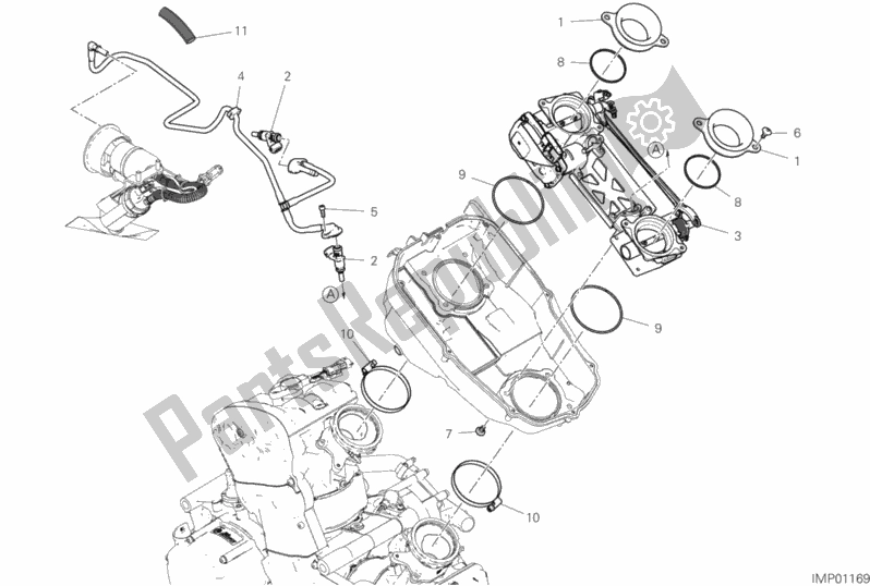 Alle onderdelen voor de Gasklephuis van de Ducati Hypermotard 950 USA 2020